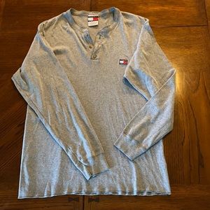 Tommy Jeans Grey Cotton Blend Casual Shirt